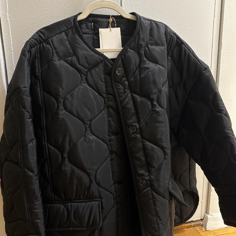 The Frankie Shop Teddy Quilted Jacket Black